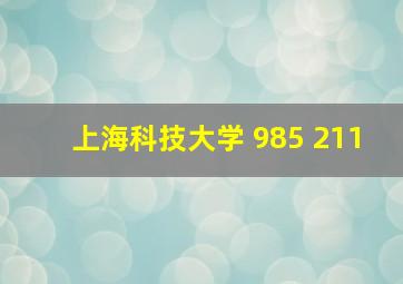 上海科技大学 985 211